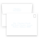 Vintage Blue Bow Portrait Holiday Card
