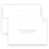 Boy's Blue Botanical Crest Birth Announcement