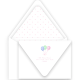 Watercolor Balloons with Dainty Dots Border Birthday Party Invitation