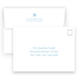 Red and Blue Gingham Soccer Ball Birthday Party Invitation