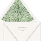 Green Simple Script Logo Chinoiserie Wedding Invitation