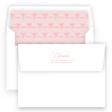 Vintage Pink Coral Bow "Merriest Little Christmas" Portrait Holiday Card