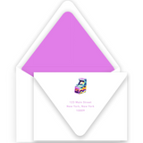 Girl's Yellow and Purple Arcade Birthday Party Invitation