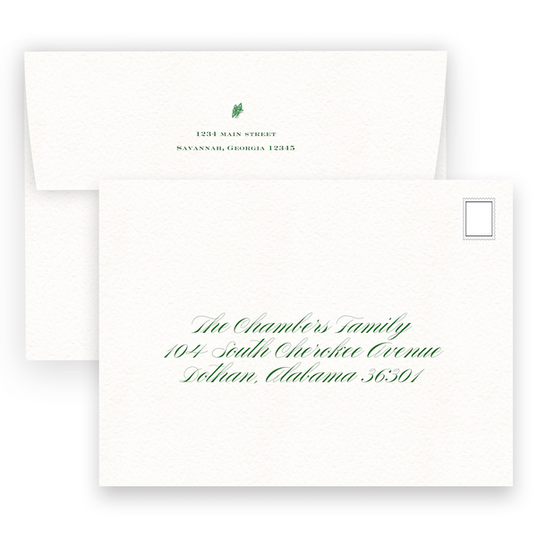 Green Chinoiserie Botanical Print Oval Rehearsal Dinner Invitation