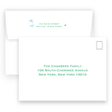 FORE! Watercolor Blue Gingham Golf Birthday Party Invitation