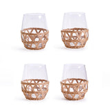 Two's Company Set of 4 Lattice Stemless Wine Glass