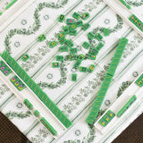 Fenwick and Fields Scalloped Square Table Topper | Boxwood Garden Sage