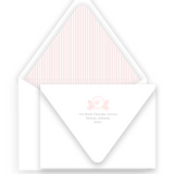 Girl's Pink Botanical Crest Landscape Birth Announcement