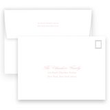 Girl's Pink Cross with Double Border Landscape Birth Announcement