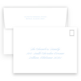 Blue Monogram Wreath Holiday Card / Birth Announcement