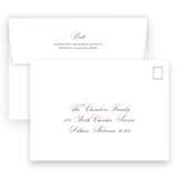 Blush Pink and Maroon Script "Joyeux Noel" Landscape Holiday Card