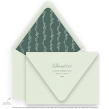 Forest and Pistachio Botanical Crest Monogram Border Landscape Holiday Card