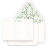 Floral Mint & Peach Chinoiserie Style Lined Women's Stationery