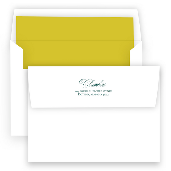 Forest Chartreuse Double Wavy Border Portrait Holiday Card