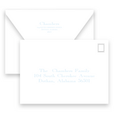 Vintage Blue Bow Portrait Holiday Card