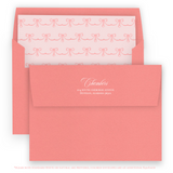Vintage Pink Coral Bow "Merriest Little Christmas" Portrait Holiday Card