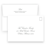 Casual Script "Peace, Joy, Love" Portrait Holiday Card