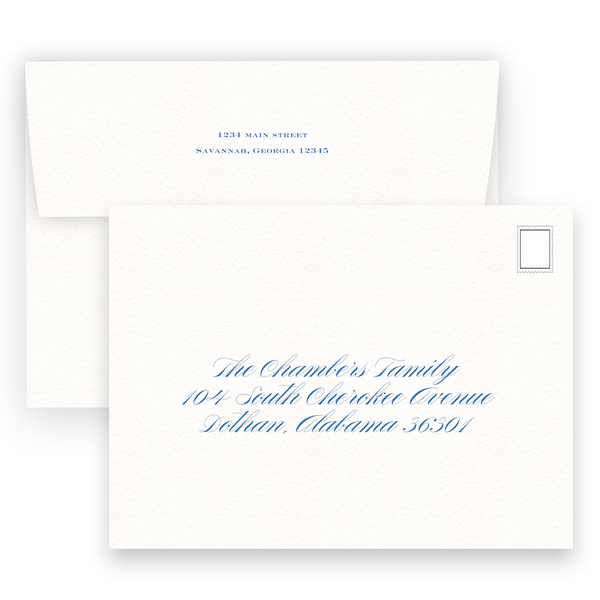 Classic Blue with Rose Floral Rehearsal Dinner Invitation