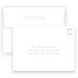 Blue Vintage Rose Border Bridal Shower Invitation