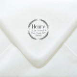 Classic Font with Botanical Wreath Custom Stamp