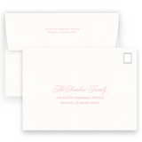 Girl's Pink Monogram Vintage Wreath with Bow Birth Announcement