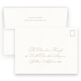 Classic Taupe with Florals Rehearsal Dinner Invitation