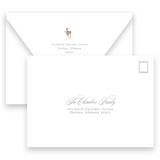 Watercolor Woodland Deer with Gingham Baby Shower Invitation