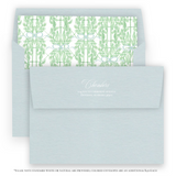 Watercolor Green Garland with Blue Ribbon Bow Portrait Holiday Card