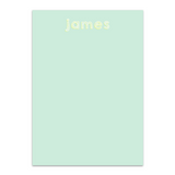 Boy's Mint Textured Font Custom Notepad