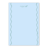 Girl's Vertical Wavy Border Custom Notepad