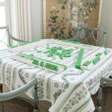 Fenwick and Fields Scalloped Square Table Topper | Boxwood Garden Sage