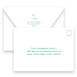 FORE! Watercolor Blue Gingham Golf Birthday Party Invitation