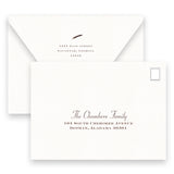 Brown Feather Detail with Border Rehearsal Dinner Invitation