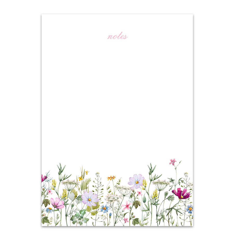 Women's Watercolor Wildflower Notes Custom Notepad