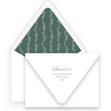 Forest and Pistachio Botanical Crest Monogram Border Landscape Holiday Card