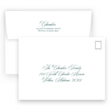 Forest Chartreuse Double Wavy Border Portrait Holiday Card