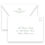 Lilac and Green Simple Script "Merry Christmas" Portrait Holiday Card