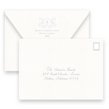 Lilac Crest with Cross Baptism Invitation