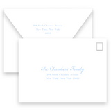 Blue Vintage Rose Border Bridal Shower Invitation