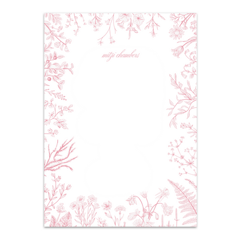Women's Wildflower Botanical Border Custom Notepad