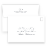 Blush Pink with Navy Floral Border Portrait Holiday Card