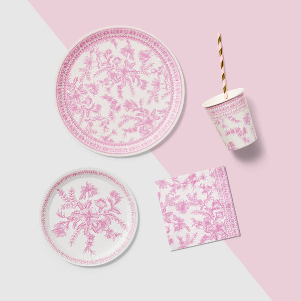 Pink Toile Small Plates (10 per pack)