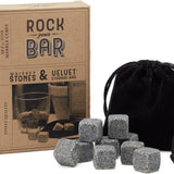 Two's Company Rock Your Bar Whiskey Stones and Storage Bag