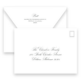 Forest Green Classic Calligraphy "The More the Merrier" Portrait Holiday Card