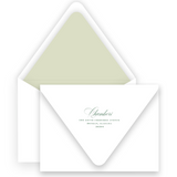 Green Greek Key Portrait Holiday Card