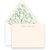 Floral Mint Chinoiserie Style Lined Women's Stationery