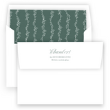 Forest and Pistachio Botanical Crest Monogram Border Landscape Holiday Card