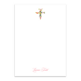Women's Multi Floral Cross Custom Notepad