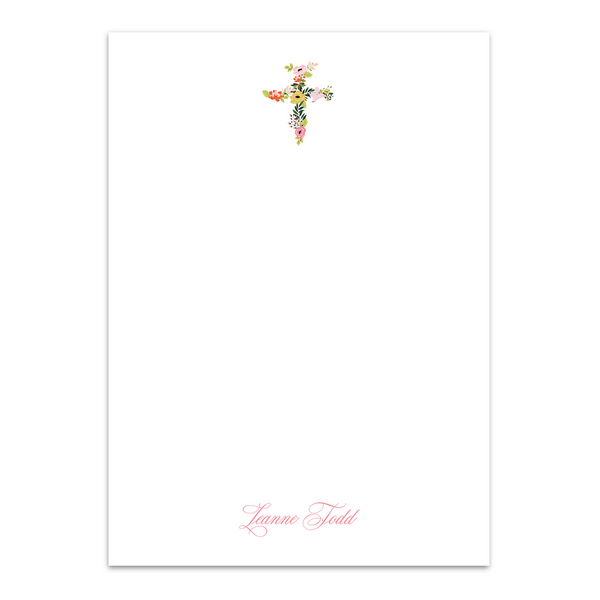 Women's Multi Floral Cross Custom Notepad