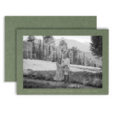 Classic Green Landscape Foil Printed Photo Attached Holiday Card